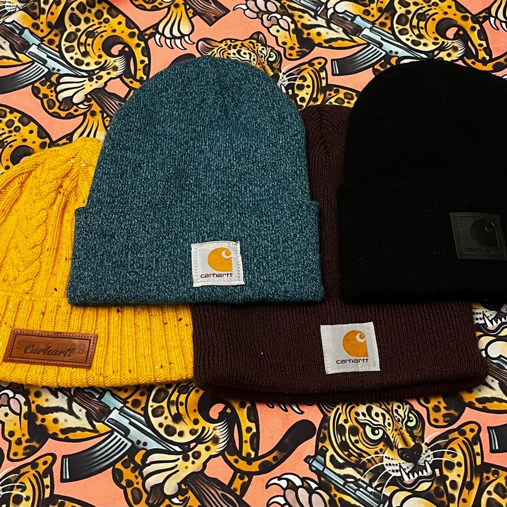 Carhartt Beanie bundle x4 - Yellow, Blue, Brown, Black